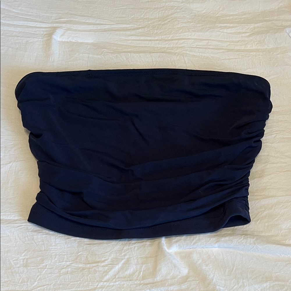 Navy Blue Strapless Top